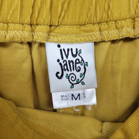 Anthropologie Ivy Jane corduroy wide leg flare pants cotton goldenrod yellow 70 - Picture 4 of 7